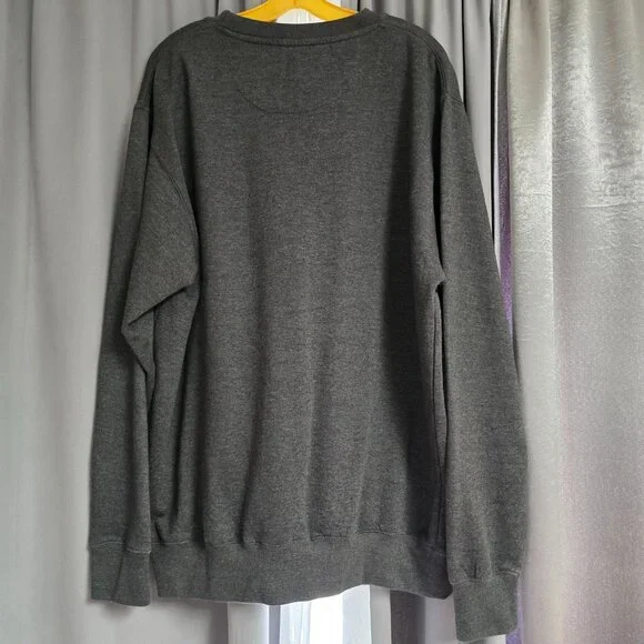 Love in Faith Fall Embroidered Football “Tis The Season” Gray Crewneck Sweater - Picture 3 of 5